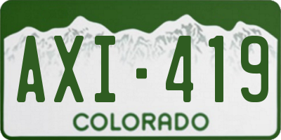 CO license plate AXI419