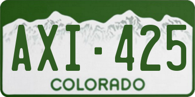 CO license plate AXI425