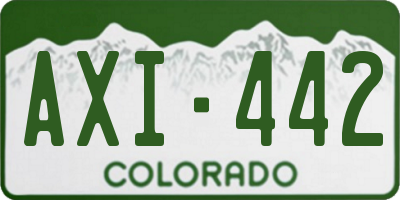 CO license plate AXI442
