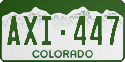CO license plate AXI447
