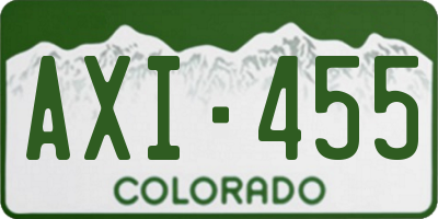 CO license plate AXI455