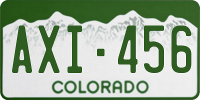 CO license plate AXI456