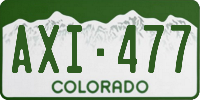CO license plate AXI477