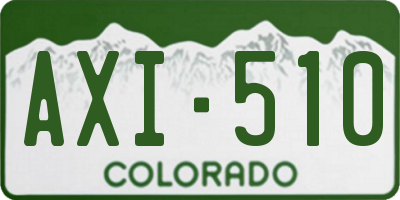 CO license plate AXI510