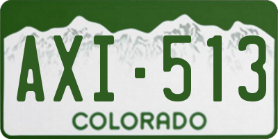 CO license plate AXI513