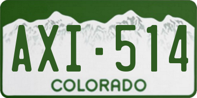 CO license plate AXI514