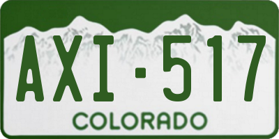 CO license plate AXI517