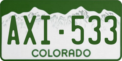 CO license plate AXI533