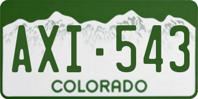 CO license plate AXI543