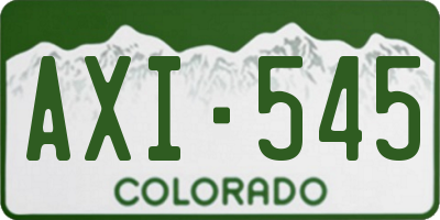 CO license plate AXI545