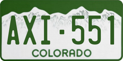CO license plate AXI551