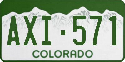 CO license plate AXI571