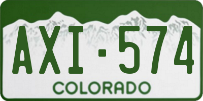 CO license plate AXI574