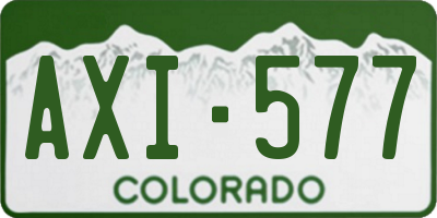 CO license plate AXI577