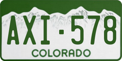 CO license plate AXI578
