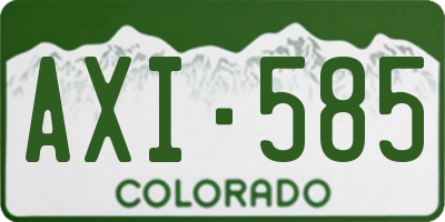 CO license plate AXI585