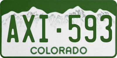 CO license plate AXI593
