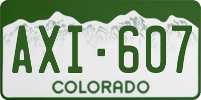 CO license plate AXI607