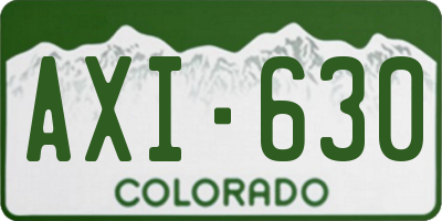 CO license plate AXI630