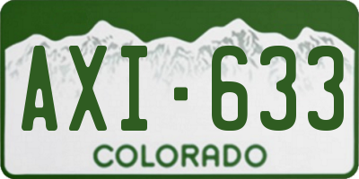 CO license plate AXI633