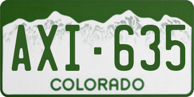CO license plate AXI635