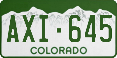 CO license plate AXI645