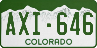 CO license plate AXI646
