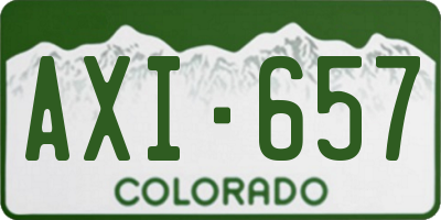 CO license plate AXI657