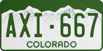 CO license plate AXI667