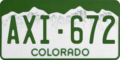 CO license plate AXI672