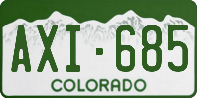 CO license plate AXI685