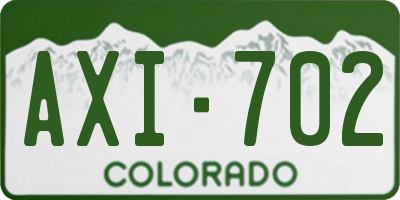 CO license plate AXI702