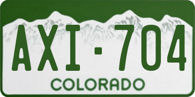 CO license plate AXI704
