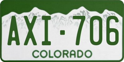 CO license plate AXI706