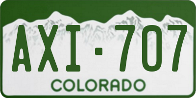 CO license plate AXI707