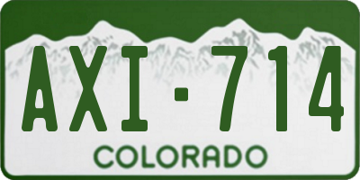 CO license plate AXI714