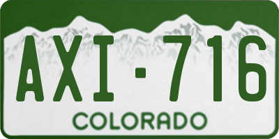 CO license plate AXI716