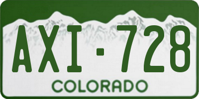 CO license plate AXI728