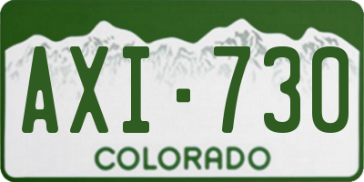 CO license plate AXI730