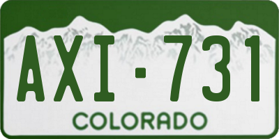 CO license plate AXI731