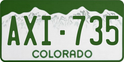 CO license plate AXI735