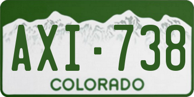 CO license plate AXI738
