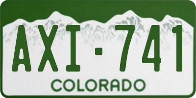 CO license plate AXI741