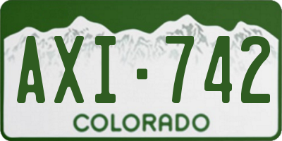 CO license plate AXI742