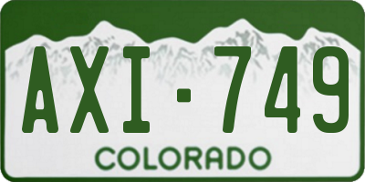 CO license plate AXI749