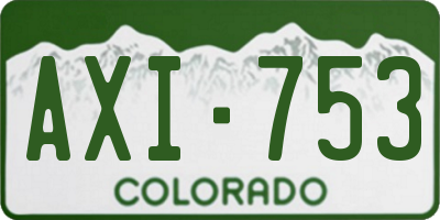 CO license plate AXI753