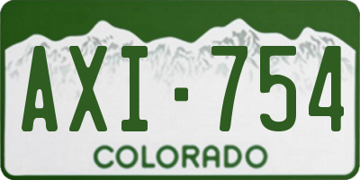 CO license plate AXI754