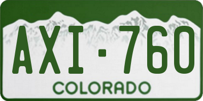 CO license plate AXI760