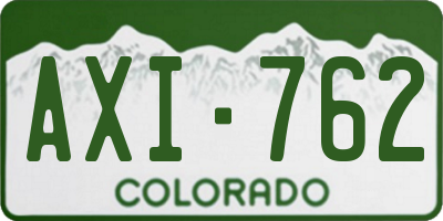 CO license plate AXI762