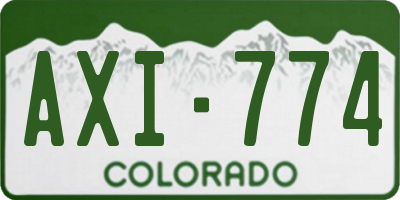 CO license plate AXI774